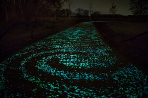 夜光石透水路面